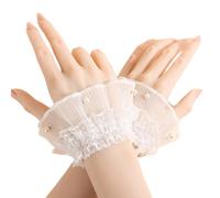 Pocoiau Manches De Bras Des Années 2000 Avec Bordure En Perles Dentelle Extension Poignet Décorative À Volants Pour Femmes Amélioration La Chemise Manchette En Dentelle Pour Un Usage Quotidien