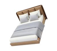 Pocoiau Meubles De Chambre À Coucher Miniatures Créatifs À L'échelle 1/20 Figurine Réaliste Modèle Lit Double avec Literie Décors Scène Maisons Poupée