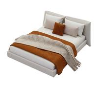 Pocoiau Mobilier de chambre miniature à l'échelle 1/20 - Figurine réaliste - Modèle de lit double - Avec literie - Maisons de poupées - Décoration de scène miniature - Accessoire de chambre à coucher