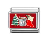 Pocoiau Modulaire Italien De Noël Connecteur Lien Bande Accessoires Bijoux en Acier Inoxydable Adaptés Amateurs