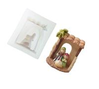 Pocoiau Moule en silicone sur le thème de la Nativité facile à démouler pour la fabrication de résine, savon, chocolat, colophane pour décorations