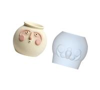 Pocoiau Moules en silicone pour mousses gâteaux crème glacée visage humain poterie design antiadhésif facile démoulage outil de cuisson antiadhésif moule en silicone