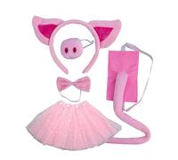 Pocoiau Oreilles Cochon Bande Nez Tutus Queue Bowtie Ensemble Fantaisie Cosplay Cosplay Rose Cochon Costume Halloween Habillage Fête Décoration