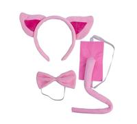 Pocoiau Oreilles Cochon Bande Nez Tutus Queue Bowtie Ensemble Fantaisie Cosplay Cosplay Rose Cochon Costume Halloween Habillage Fête Décoration