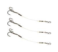 Pocoiau Pack of 3 Multipurpose High Carbon Steel Treble Hook Set Corrosions Resistant Materials for Fishing Light Weight Design Carbon Treble Hook