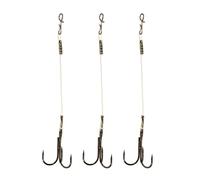 Pocoiau Pack of 3 Multipurpose High Carbon Steel Treble Hook Set Corrosions Resistant Materials for Fishing Light Weight Design Carbon Treble Hook