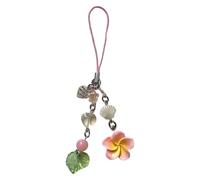 Pocoiau Pendentif Artistique À Pompons Plumeria En Forme De Cœur Breloque Unique Pour Téléphone Adapté Sacs Clés USB Et Téléphone