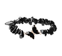 Pocoiau Pierre de cristaux naturels avec breloque papillon - Design réglable - Bijoux d'énergie pour la relaxation - Bijoux naturels pour soulager le stress, taille unique, Comme décrit