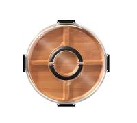 Pocoiau Planches de service réversibles à tige avec couvercle en polyacrylate transparent pour double utilisation comme plateau à apéritif et plateau à tige de cuisine, cadeau de mariage, ouverture