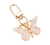 Pocoiau Porte-clés délicat sur le thème du papillon pour femme, ornement de sac à la mode, accessoire de dragonne de téléphone, porte-clés en métal, breloque papillon en acrylique, H