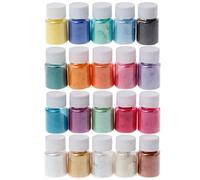 Pocoiau Poudre de Mica créative, résine époxy, Colorant Exquis pour Nail Art, Colorant de résine, résistance à Haute température, 20 Couleurs
