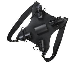 Pocoiau Sangle de transport en cuir synthétique pour costume - Double bandoulière réglable - Harnais d'épées pour cosplay, fête, déguisement, fourreau