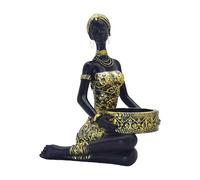 Pocoiau Sculpture de femme africaine tribale figurine de femme afro-américaine statue de collection art décoration d'intérieur art de collection