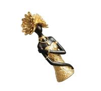 Pocoiau Sculptures décoratives en résine - Statues de femme africaine - Décorations d'intérieur - Accents d'étagère - Figurines de dame tribale exotique - Cadeau - Statues africaines et sculptures