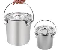Pocoiau Seau Résistant De Collecte Lait 3L/5L pour Les Animaux Laitiers en Acier Inoxydable pour La Traite des Animaux Ferme Seau Traite en Acier Inoxydable