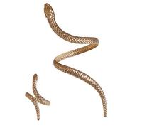 Pocoiau Styles Gothiques Manchette Serpent Avec Bagues Punk Serpents Ensemble De Bijoux Pour Hommes Et Femmes Tenues Punk Serpents