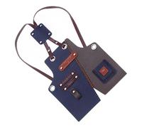 Pocoiau Tablier de travail miniature personnalisable pour poupées en cuir PU Construction Scène de jeu Décoration Tablier de poupée fait à la main