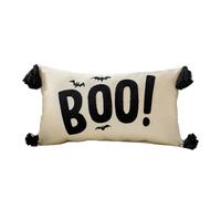 Pocoiau Taie d'oreiller brodée Halloween en polyester robuste pour décoration de maison, fête, salon