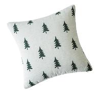 Pocoiau Taie d'oreiller double face motif arbre de Noël en mélange de polyester doux lavable Décoration de vacances Taie d'oreiller en polyester Motif sapin de Noël