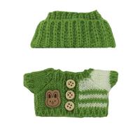 Pocoiau Tenue d'hiver en peluche douce de 17 cm avec bonnet et pull en tricot pour présentation ou cadeau