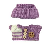 Pocoiau Tenue d'hiver en peluche douce de 17 cm avec bonnet et pull en tricot pour présentation ou cadeau