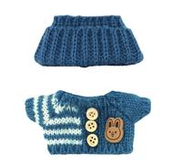Pocoiau Tenue d'hiver en peluche douce de 17 cm avec bonnet et pull en tricot pour présentation ou cadeau
