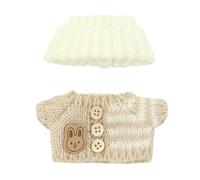 Pocoiau Tenue d'hiver en peluche douce de 17 cm avec bonnet et pull en tricot pour présentation ou cadeau