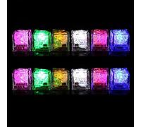 Pocoiau Veilleuse LED à piles avec capteur de liquide, cube lumineux LED pour vin, fête de mariage qui change de couleur, clignotant pour boissons, cube clignotant pour rechargeable pour la couleur