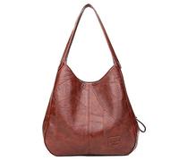Pocoiau Womens Retro Shoulder Bags Casual Tote Bag Soft PU-Leather Handbags Ladies Large Capacity Crossbody Vintage Hand Large Capacity Tote Bag for Women Soft Pu Leather-shoulder Retro Hand