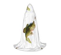 POCUK Appât avec ligne de pêche mangeant un petit poisson cape à capuche pour adolescents Halloween Cosplay Noël Déguisement