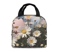 POCUK Beau sac à déjeuner portable isotherme et réutilisable avec motif marguerites