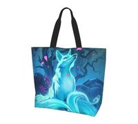 POCUK Blue Fox Sac à bandoulière de grande capacité Sac de rangement portable