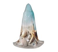 POCUK Cape à capuche en forme d'étoile de mer et coquillages pour adolescents pour Halloween, cosplay, Noël