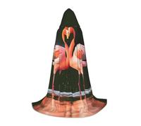 POCUK Cape à capuche Flamants roses Kiss In The Lake pour adolescents Halloween Cosplay Noël Déguisement