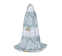 POCUK Cape à capuche Oiseaux dans le parc sur un jour de neige pour adolescents Halloween Cosplay Noël Déguisement