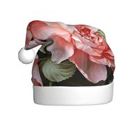 POCUK Chapeau de Noël avec fleurs de pivoine et roses pour adultes, fournitures de fête classiques pour le Nouvel An et les fêtes de fin d'année