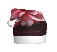 POCUK Chapeau de Noël avec pétales de fleurs roses pour adultes, fournitures de fête classique pour le Nouvel An