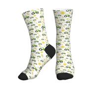 POCUK Chaussettes de compression pour homme et femme - Motif tracteur - Rembourré - Pour la course à pied, 2 Noir-2, Taille unique