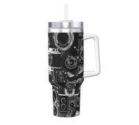 POCUK Cool Camera Collection Ice Bully Gobelet isotherme réutilisable avec poignée pour boissons froides et chaudes 1,2 l
