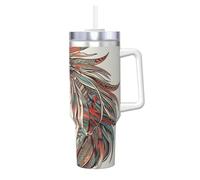POCUK Cupidon Arrow Love Horse Tasse isotherme réutilisable avec poignée pour boissons froides et chaudes 1 180 ml