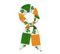 POCUK Écharpe longue bande en soie avec drapeau irlandais (satiné) Accessoire de mode, Noir , taille unique