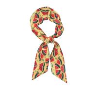 POCUK Foulard d'été en soie longue bande pastèque (satin) tendance bandeau foulard accessoires de mode, Noir , taille unique