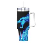 POCUK Ice and Fire Dragons Gobelet isotherme réutilisable avec poignée pour boissons froides et chaudes 1,2 l