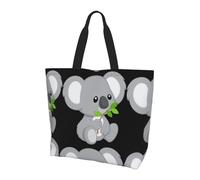 POCUK Koala Eat Leaf Sac à bandoulière Grande capacité Sac de rangement portable