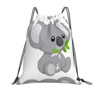 POCUK Koala Eat Leaf Sac à dos avec cordon de serrage pour l'extérieur Sac à dos portable simple décontracté voyage plage école