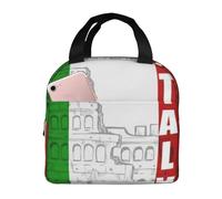 POCUK Sac à déjeuner isotherme portable avec drapeau italien du Colisée romain réutilisable Sac de pique-nique Sac de travail