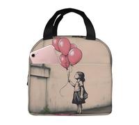 POCUK Sac à déjeuner isotherme portable et réutilisable avec inscription « There is Always Hope and Girl with Balloons »