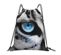 POCUK Sac à dos avec cordon de serrage Motif œil de léopard des neiges Simple Décontracté Voyage Plage école