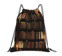POCUK Sac à dos avec cordon de serrage pour salle de livre, bibliothèque, sac à dos portable, simple, décontracté, voyage, plage, école