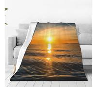 POCUK Sunrise Horizon Couverture en flanelle ultra douce (style vertical) confortable et chaude pour décoration d'intérieur